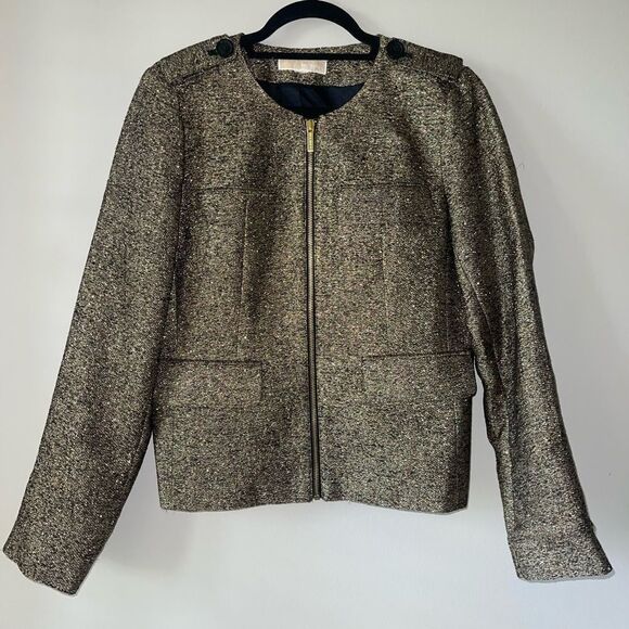 Michael Michael Kors Tweed Pattern Silk Blend Evening Jacket Size 8 - Picture 1 of 7